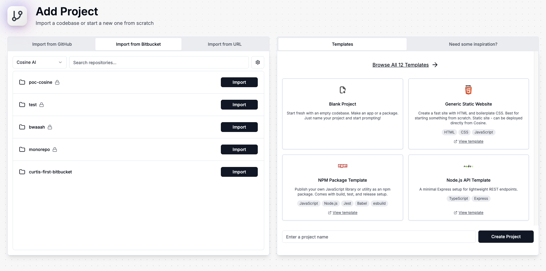 Bitbucket Import Asset